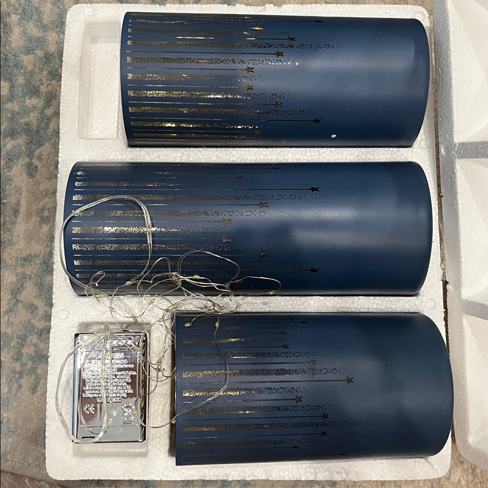 New in box VALERIE PARR HILL Starry Night Hurricane Set